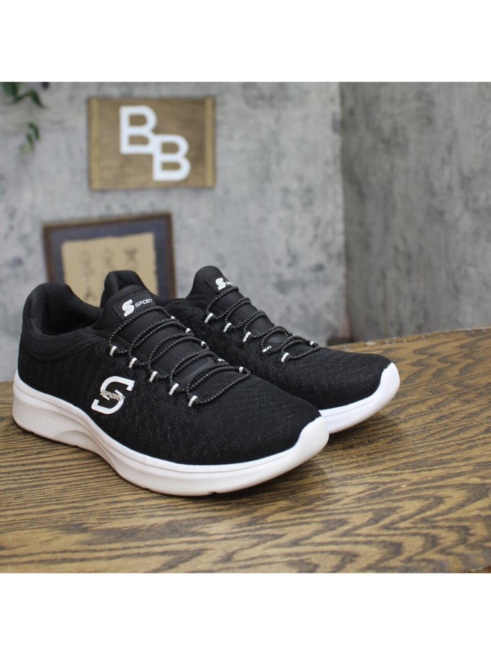 S Sport By Skechers Womens Rummie 2.0 Memory Foam Pull On Sneakers Black 8M